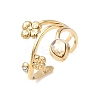304 Stainless Steel Glass Rhinestone Cuff Rings LS-RJEW-S626-08G-2