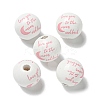 Printed Wood European Beads WOOD-G022-20H-1