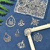 36Pcs 9 Styles Tibetan Style Alloy Chandelier Components Links TIBE-FS0003-24-7