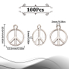 100Pcs Tibetan Style Alloy Peace Sign Pendants FIND-SC0006-34-2
