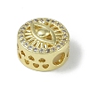 Rack Plating Brass Micro Pave Clear Cubic Zirconia Beads KK-A220-07G-2