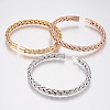 304 Stainless Steel Cuff Bangles Torque Bangles BJEW-H570-27-1