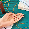 1 Bag Real 16K Gold Plated Brass Oval & Flat Round Glass Link Chains CHC-TA0001-22-5