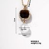 Brass Pave Rhinestone & Imitation Pearl Round Pendnat Shiny Women's Necklaces for Women NM0826-5-1