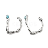 Brass Synthetic Turquoise Toggle Clasps KK-B129-19P-1
