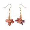 Natural Agate Clip Beads Dangle Cluster Earrings EJEW-JE03949-04-2