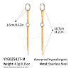Two Tone 304 Stainless Steel Tassel Hoop Earrings RB4112-2-1