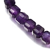 Natural Amethyst Cube Beads Stretch Bracelets for Men Women BJEW-JB12275-3