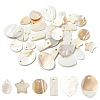 30Pcs 6 Styles Natural Freshwater Shell Pendants Sets SHEL-YW0001-11-1