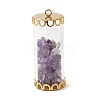 Glass Tube with Natural Amethyst Chip Beads Inside Pendants LS-FIND-B054-01G-02-1