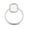 Non-Tarnish 304 Stainless Steel Hollow Rectangle Adjustable Ring for Women RJEW-M149-31P-2