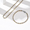 304 Stainless Steel Chain Necklaces & Bracelets Sets SJEW-D091-11GP-1