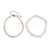 Natural Quartz Crystal Beaded Bracelets Set for Women BJEW-G752-02G-09-4