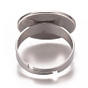 Adjustable 201 Stainless Steel Finger Rings Components X-STAS-I137-10P-3