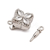 Brass Micro Pave Clear Cubic Zirconia Box Clasps KK-C075-22P-2