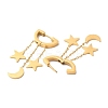 Ion Plating(IP) 304 Stainless Steel Star & Moon Dangle Hoop Earrings EJEW-E286-11G-2