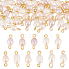 30Pcs 3 Colors Natural Freshwater Pearl Connector Charms PALLOY-AB00059-1