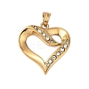 304 Stainless Steel Crystal Rhinestone Pendants STAS-Z097-17G-1