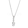 Brass Micro Pave Cubic Zirconia Musical Note Pendant Necklace NJEW-JN04695-2