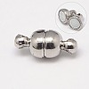 Round Brass Magnetic Clasps with Loops KK-D331-P-NF-1