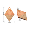 Transparent Resin & Walnut Wood Pendants RESI-CJ0001-72-2