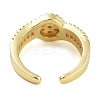 Rack Plating Brass Micro Pave Cubic Zirconia Round Open Cuff Rings for Women RJEW-C080-07G-3