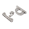 Brass Micro Pave Clear Cubic Zirconia Fold Over Clasps KK-P291-13P-2