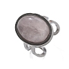Oval Natural Rose Quartz Finger Rings RJEW-M062-02P-15-2