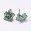 Tibetan Style Alloy Stud Earrings LS-PALLOY-P117-01AB-1