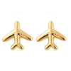 304 Stainless Steel Tiny Airplane Stud Earrings with 316 Stainless Steel Pins for Women EJEW-J043-01G-3