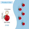 5 Pieces Apple Charms Pendant Enamel Fruit Charm Cute Red Apple Pendant for Jewelry Keychain Earring Making Crafts JX380A-2