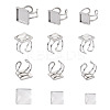 1 Box 9Pcs 304 Stainless Steel Cuff Pad Ring Settings DIY-PJ0001-11-2
