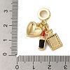 Rack Plating Brass Micro Pave Clear Cubic Zirconia Enamel European Dangle Charms LS-KK-P279-45G-3