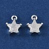 Brass Micro Pave Cubic Zirconia Charms KK-C155-09S-01-2