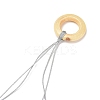 Wood & Natural Dye Agate Wind Chime Pendants HJEW-H054-03-4