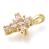 Brass Pave Clear Cubic Zirconia Pendants KK-M101-01G-06-2