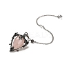Natural Rose Quartz Triangle Dowsing Pendulum Pendants G-G022-01AS-02-2