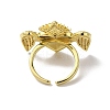 Sacred Heart with Wing Brass Micro Pave Cubic Zirconia Cuff Rings RJEW-H236-01G-03-3