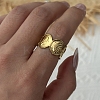 Ocean Brass Cuff Open Rings KK-CBA8D1E-07G-1
