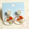 Iron & Acrylic Stud Dangle Earrings for Women WG4F524-01-2