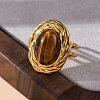 Oval Natural Tiger Eye Finger Rings RJEW-M063-01G-11-5
