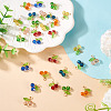 28Pcs 7 Colors Trabsparent Glass Pendants PALLOY-TAC0187-5