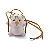 Cute Gesso Swinging Pig Pendant Decorations LS-HJEW-A008-01A-1