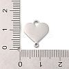 Non-Tarnish 304 Stainless Steel Heart Connector Charms STAS-R222-01P-3