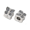 Butterfly Brass Micro Pave Cubic Zirconia European Beads KK-C086-16P-02-2