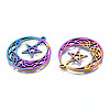 Ion Plating(IP) 201 Stainless Steel Pendants STAS-N098-044M-3