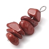 Gradient Color Natural Rhodonite & Natural Red Jasper & Natural Strawberry Quartz Chip Beaded Pendants PALLOY-JF02791-06-4