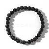Natural Lava Rock Round Beads Stretch Bracelets for Men LS-WJ7927-3