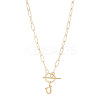 304 Stainless Steel Letter Pendant Necklaces NJEW-LP0001-52U-G-1