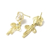 Flower Alloy Pave Cubic Zirconia & Enamel Stud Earrings EJEW-K282-02G-2
